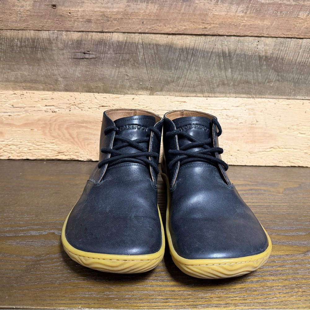 Vivo Barefoot Black and Tan Chukka Boots